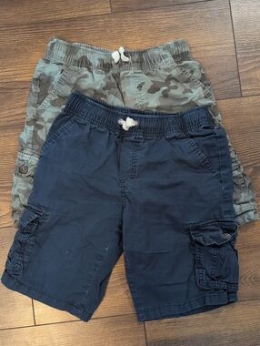 Cat & Jack Navy and Olive Camo Cargo Shorts Duo